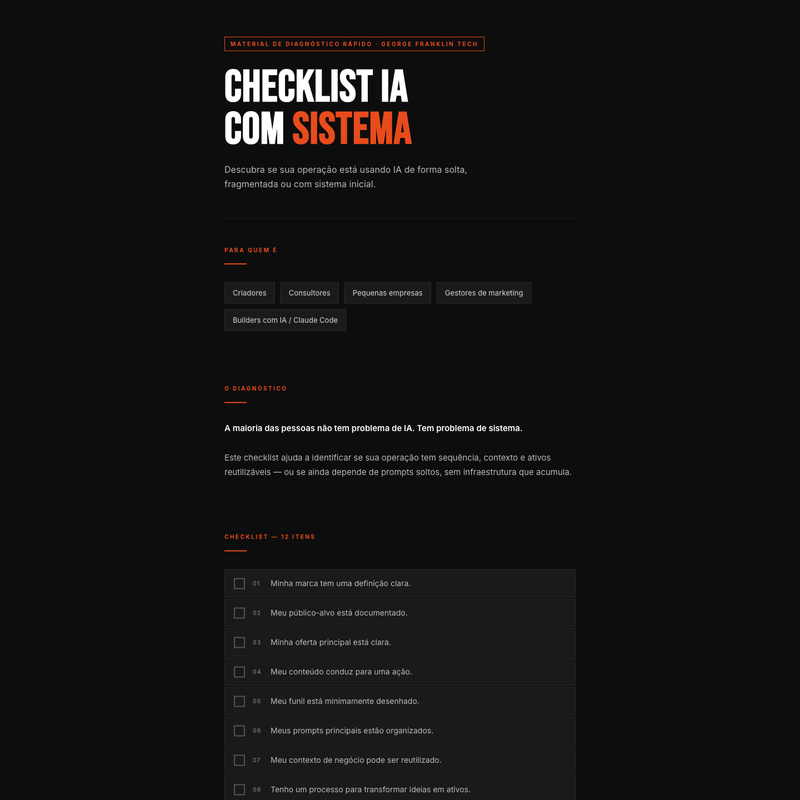 Checklist lead magnet publicado