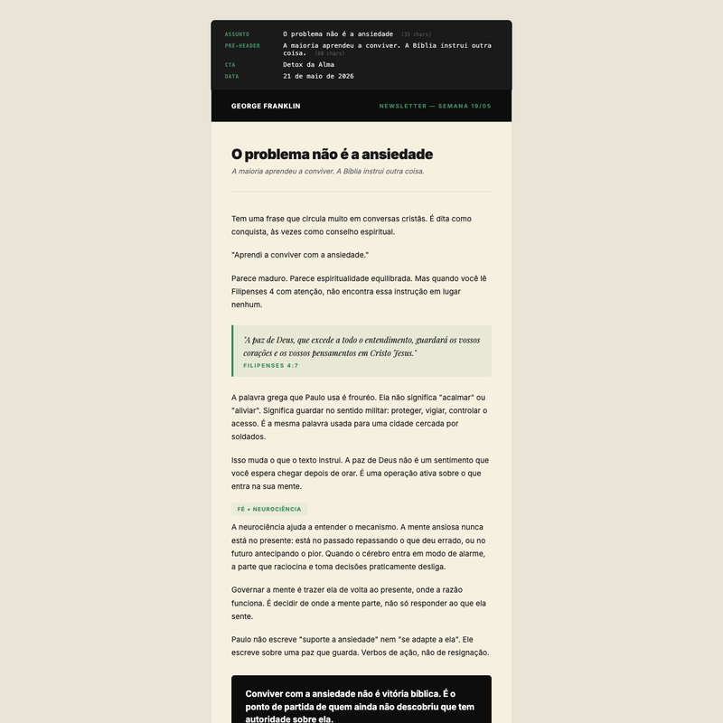 Newsletter gerada com o OS